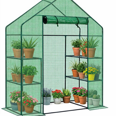  - Walk In Garden Greenhouse Outdoor Plant Grow House Cover & Shelves