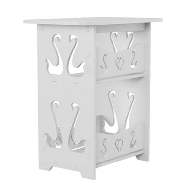  - Small Bedside Table Cabinet Side End Coffee Tea Table Nightstand Storage Shelf