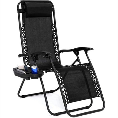  - 1X Chair-Zero Gravity Chair Reclining Sun Lounger Adjustable Recliner