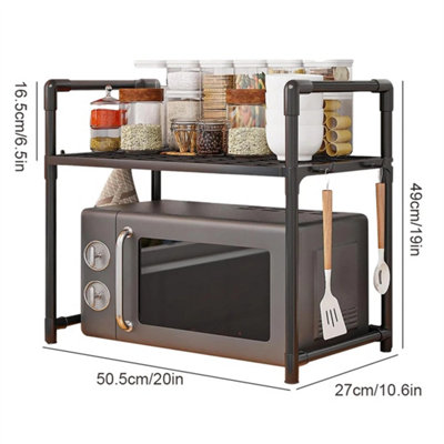  - 2 Tier  Microwave Oven Rack Stand Storage Holder Kitchen Corner Shelf Black