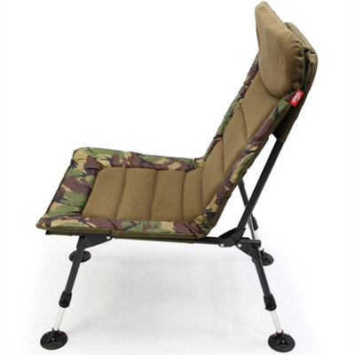 Fishing Padded High Back Chair Adjustable Mud Feet Camo Camping Festival from B&Q
