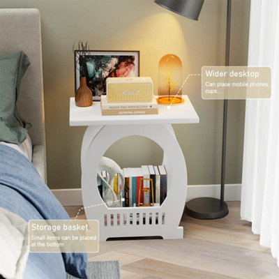  - Bedside Table White Drawer Cabinet Side End Table Nightstand Storage Shelf New