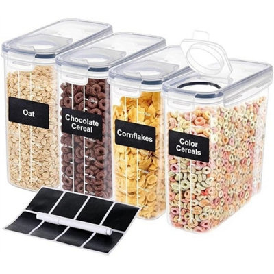 4Pcs 4L Airtight Food Storage Containers Kitchen Pantry from B&Q