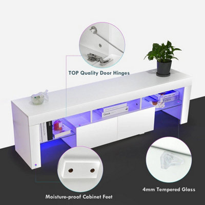  - 160Cm High Gloss Led Tv Stand Cabinet With Drawers