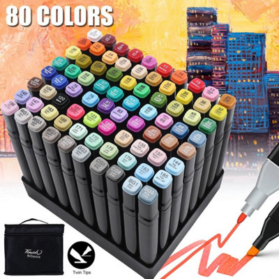  - 80 Colours Dual Tip Art Sketch Marker Pens For Drawing & Painting