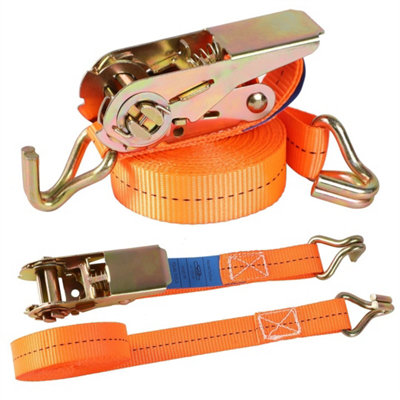 4-Piece Heavy Duty Ratchet Straps 5M 25mm Lashing from B&Q