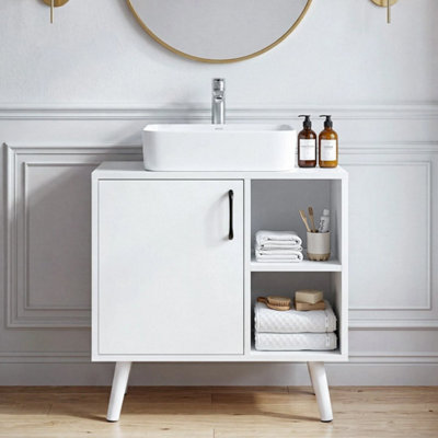  - White Under Sink Bathroom Storage Cabinet