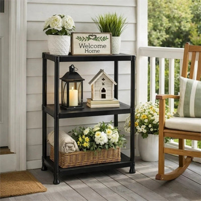  - 1Pc 3 Tier Plastic Shelving Unit Garage Shed Storage Organiser