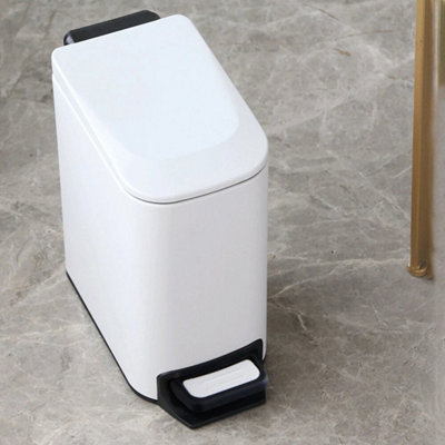  - White Pedal Soft Close Lidded Kitchen Waste Bin