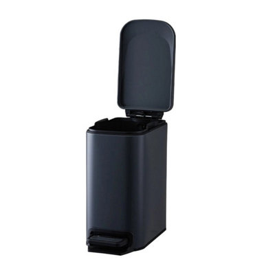  - Grey Pedal Soft Close Lidded Kitchen Waste Bin
