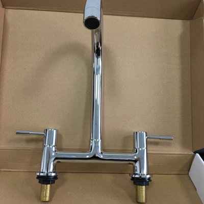  - Dual Lever Chrome Kitchen Sink Mixer Tap