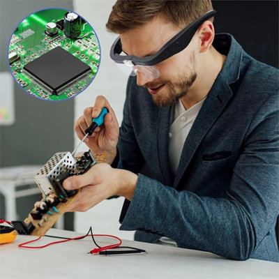 Led Magnifier Glasses 500% Loupes For Reading Sewing from B&Q