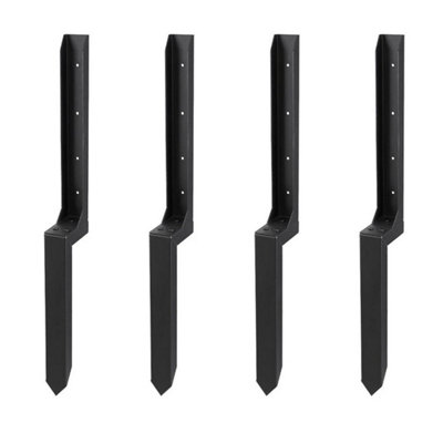  - A-4Pcs  Heavy Duty Fence Post Anchor Repair Kit Support Stakes Steel Ground Spike