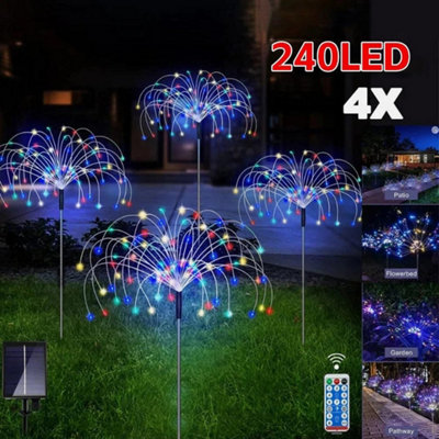  - 4X 240Led Solar Power  Stake Light Starburst Lamp Outdoor Garden Lights