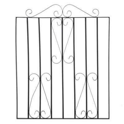 - Classic Garden Gate Outdoor Pedestrian Gate Wrought Iron Metal Swing Gate Black