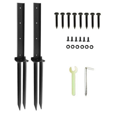  - 2Pcs Fence Post Anchor Repair Kit Heavy Duty Fence Post Anchor Stable Support Stake