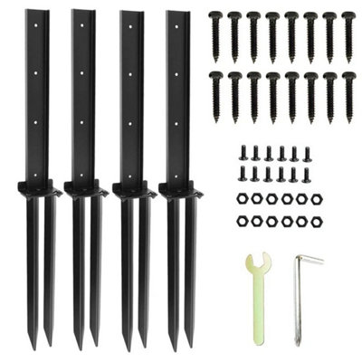  - 4Pcs Fence Post Anchor Repair Kit Heavy Duty Fence Post Anchor Stable Support Stake