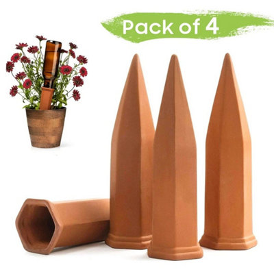  - 4Pcs Terracotta Plant Watering Devices Automatic Self-Watering Garden Spikes