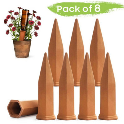  - 8Pcs Terracotta Plant Watering Devices Automatic Self-Watering Garden Spikes