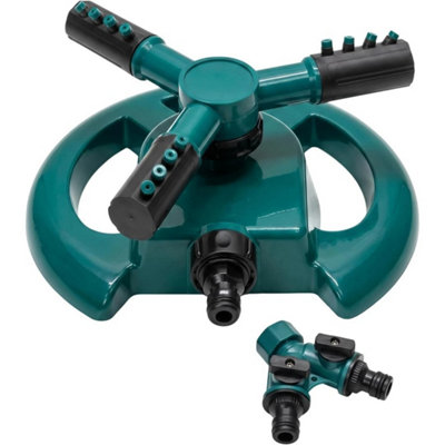  - 360 Degree Rotating Garden Sprinkler Lawn Automatic Watering Irrigation 3-Arms System