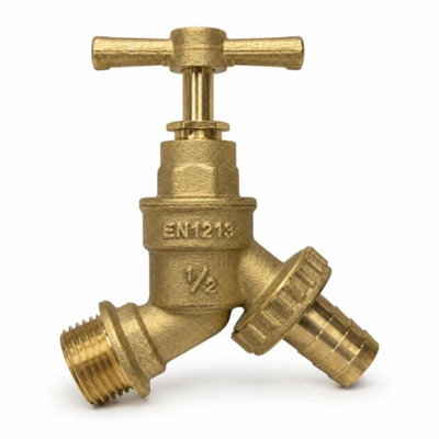  - Lavatap Outside Garden Tap 1/2 Inch Brass Bib Tap Hose Tail Wall Mounted Bibtap