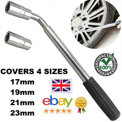 Extendable Wheel Wrench Telescopic Brace Socket Car Van Tyre Nut 17 19 21Amp 23mm from B&Q