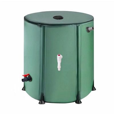  - 200L Green Water Butt Kit Stand Tap Diverter Space Saving Garden Water Container