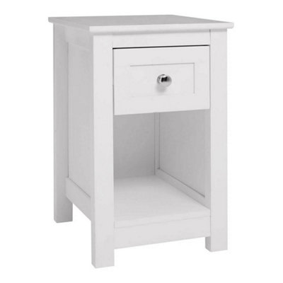  - Small End Side Table Narrow Slim Wood Bedside Storage Cabinet +Drawer Nightstand