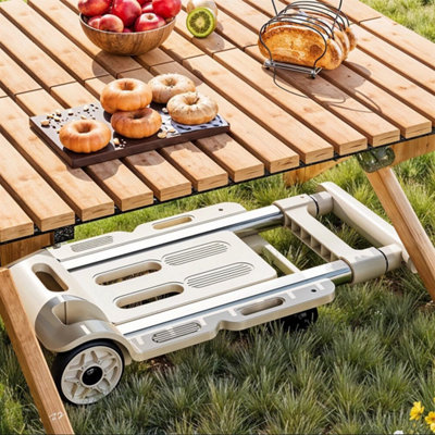  - Cream White-S Heavy Duty 100Kg Folding Hand Truck Dolly Cart Luggage Sack Barrow Trolley Carts
