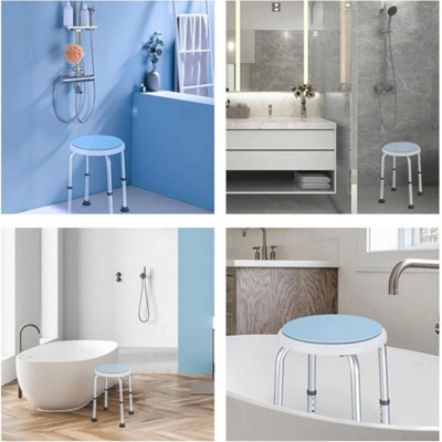 Adjustable Height Rotating Shower Chair 300Lb Elderly Bath Seat from B&Q