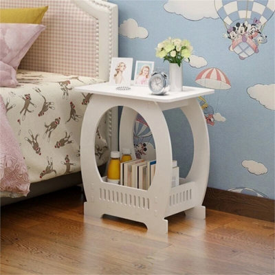  - Small Bedside Nightstand Side Table With Storage Shelf