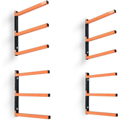 4 Pack 3-Tier Wall Mount Garage Lumber Storage Rack from B&Q