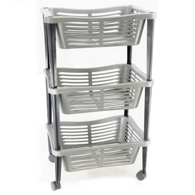  - Rolling Kitchen Storage Trolley Fruit Vegetable Basket Rack