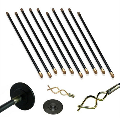  - 12Pcs Drain Rods Set 9M Drain Pipe Unblocker Cleaning Tool