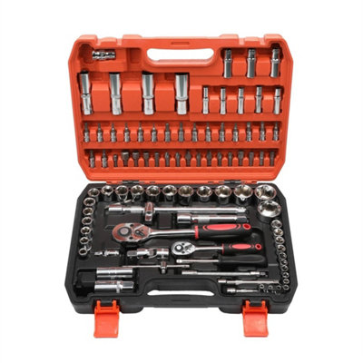 94Pc Ratchet Socket Set Screwdriver Bits Tool With Case from B&Q