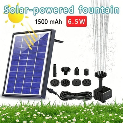  - 6.5W Solar Panel Powered Water Feature Pump Garden Pool Pond Aquarium Fountain