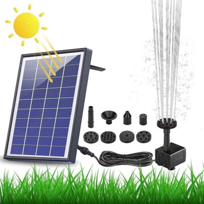  - Upgrade 6.5W Solar Power Bird Bath Fountain Pump Solar Fountain With 6 Nozzles