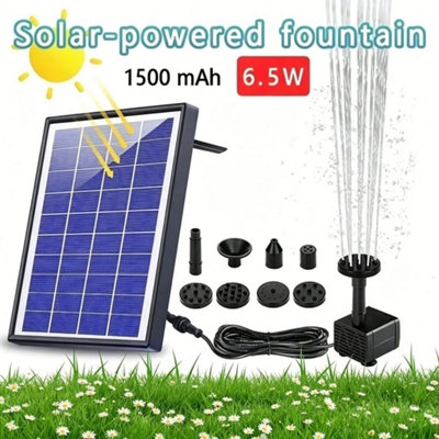  - 6.5W Solar Power Fountain Pump Upgrade Bird Bath Solar Fountain With 6 Nozzles