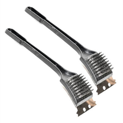2Pcs Bbq Cleaning Brush Steel Scraper Wire Grill from B&Q