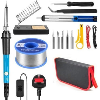 Soldering Iron Kit 60W Electronics Welding Irons Solder Tools Adjustable Wire from B&Q