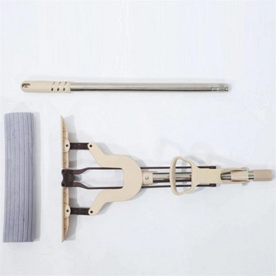 Sponge Mop Heavy Duty Super Absorbent Cleaning Floor Telescopic Handle + 3 Heads from B&Q