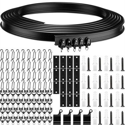 5M Bendable Flexible Curtain Silent Track Bay Straight Windows Ceiling Rail from B&Q