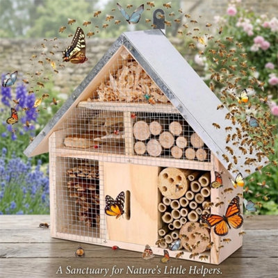 Wooden Insect House Bug Hotel Bee Butterfly Ladybird Garden Habitat Box from B&Q