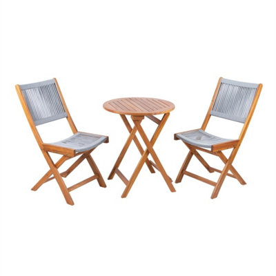  - 3 Piece Outdoor Garden Folding Dining Set Acacia Wood 2 Seater
