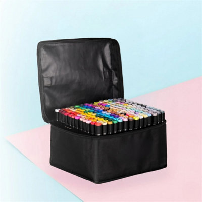  - 168Pc Colouring Pens Dual Tip Markers Felt Tip Fine Broad Art Set Adults Kids