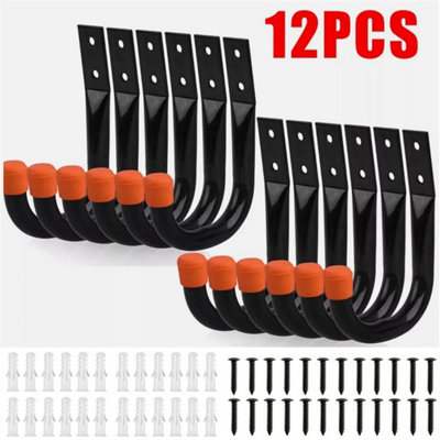  - 12Xstorage Hooks Wall Mounted Ladder Garage Bikes Tools Garden Shed