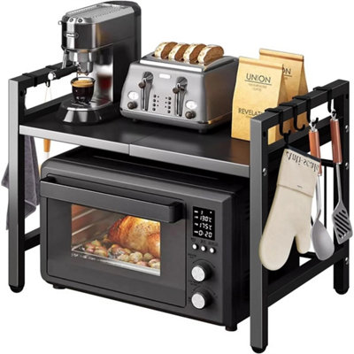  - 2 Tier Microwave Oven Shelf Storage Organiser Stand Utensil Holder