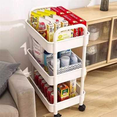 Slide Out Organizer Trolley Shelf Bathroom Kitchen Storage Rack 3 Tier from B&Q
