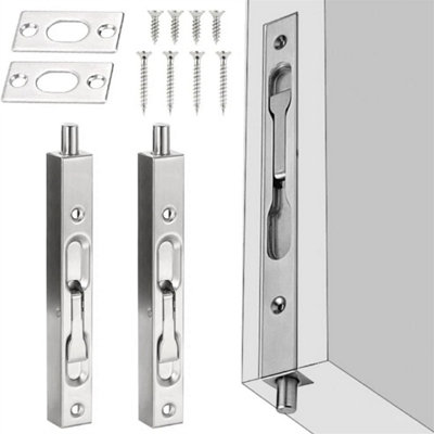 2Pcs Stainless Steel Concealed Flush Bolt For Double Doors from B&Q