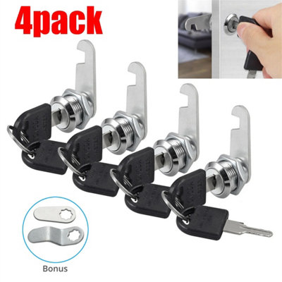  - 4Pcs 16mm Cabinet Cam Lock Cylinder With 8 Keys